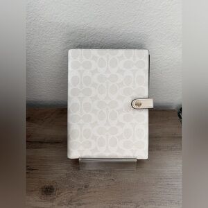 Coach White Notebook in Signature Canvas